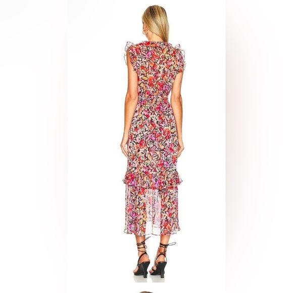 Revolve Misa Los Angeles Kidada Midi Dress in Fire Flora - Picture 2 of 9